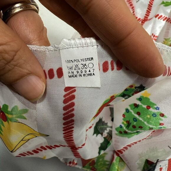 Vintage Scarf Christmas Holiday 56” Rectangle Long Snowman Holly Runner Cover - Picture 5 of 12